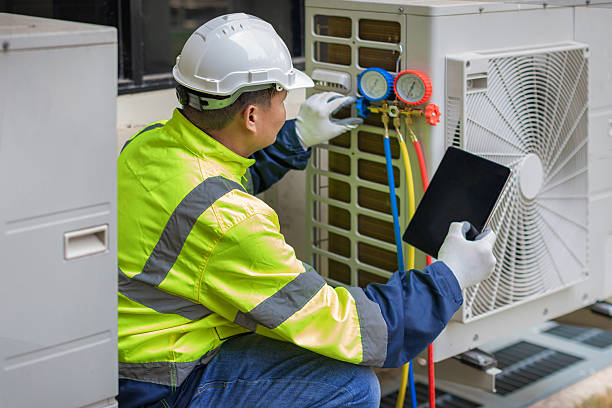 Professional Hvac technician working in Doss, TX